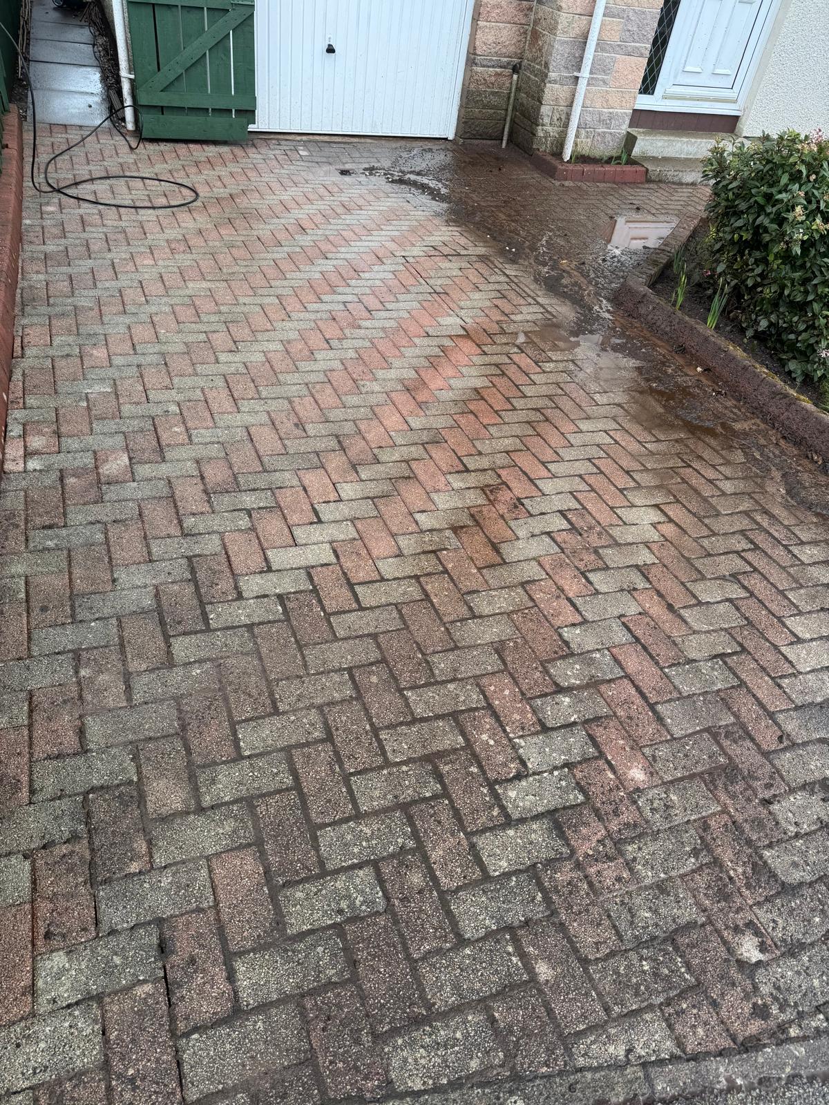 Half power washed, before and after